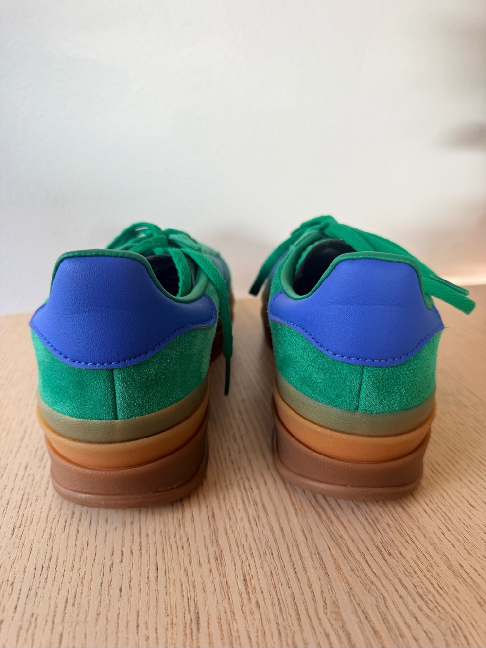 Adidas Gazelle Bold Platform Sneakers NWOT Size 7 Green/Blue - Picture 5 of 5